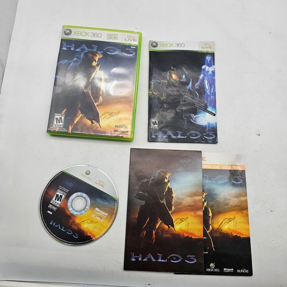 Halo 3 Xbox 360 Video Game Complete CIB Manual Shooter Microsoft M NTSC-U/C